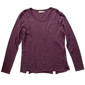 Nation LTD Long Sleeve Split Hem L/S Tee Size M Purple